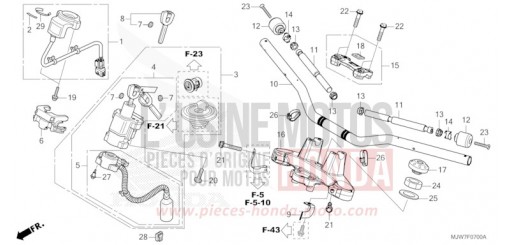 HANDLE PIPE/TOP BRIDGE CB500FAJ de 2018